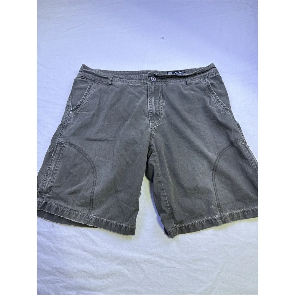 Kuhl  SHORTS MENS 36  BRN GRAY Vintage Patina Dye Hiking, Climbing, Rock